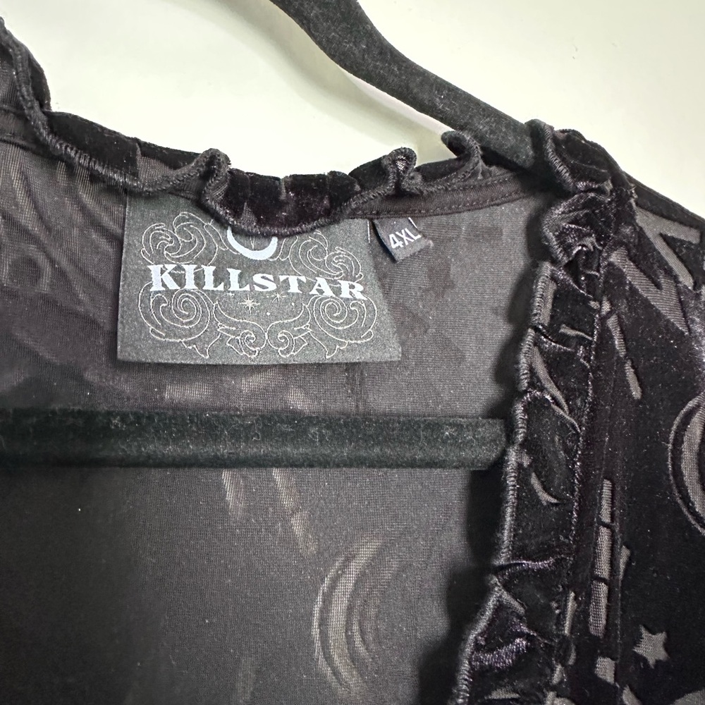 Killstar Black Burnout Patterned Mini Dress Size 4XL - Picture 2 of 11